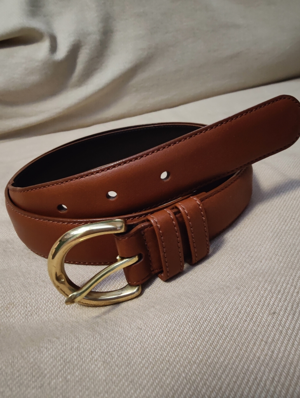Coach Brown Leather Belt with Solid Brass Buckle, Size large